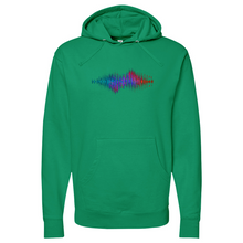 Load image into Gallery viewer, Frequency Waves Red, Blue Without Bg Midweight Hooded Sweatshirt