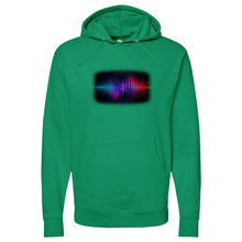 Load image into Gallery viewer, Frequency Waves Red Blue Midweight Hooded Sweatshirt