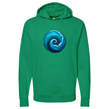 Load image into Gallery viewer, Swirl Wave Blue Midweight Hooded Sweatshirt