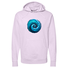 Load image into Gallery viewer, Swirl Wave Blue Midweight Hooded Sweatshirt