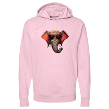 Load image into Gallery viewer, Red Glass Elephant Midweight Hooded Sweatshirt