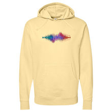Load image into Gallery viewer, Frequency Waves Red, Blue Without Bg Midweight Hooded Sweatshirt