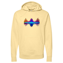 Load image into Gallery viewer, Frequency Red Orange Purple Midweight Hooded Sweatshirt