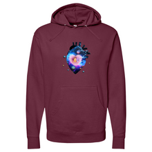Load image into Gallery viewer, Cosmic Heart Midweight Hooded Sweatshirt