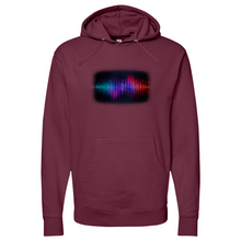 Load image into Gallery viewer, Frequency Waves Red Blue Midweight Hooded Sweatshirt