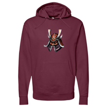 Load image into Gallery viewer, Red Tongue Japanese Warrior Midweight Hooded Sweatshirt