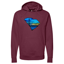 Load image into Gallery viewer, South Carolina Map Midweight Hooded Sweatshirt