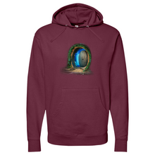 Load image into Gallery viewer, Floating in space as a porthole door Midweight Hooded Sweatshirt