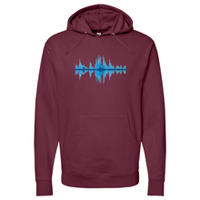Load image into Gallery viewer, Blue Frequency Midweight Hooded Sweatshirt
