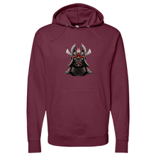 Load image into Gallery viewer, Silver & Red Japanese Warrior Midweight Hooded Sweatshirt
