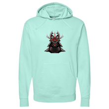 Load image into Gallery viewer, Silver & Red Japanese Warrior Midweight Hooded Sweatshirt