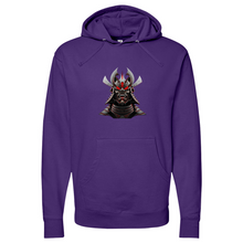 Load image into Gallery viewer, Silver & Red Japanese Warrior Midweight Hooded Sweatshirt