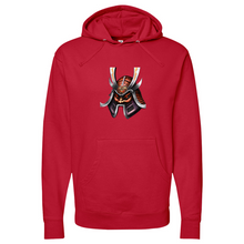 Load image into Gallery viewer, Red Tongue Japanese Warrior Midweight Hooded Sweatshirt