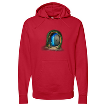 Load image into Gallery viewer, Floating in space as a porthole door Midweight Hooded Sweatshirt