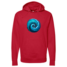 Load image into Gallery viewer, Swirl Wave Blue Midweight Hooded Sweatshirt