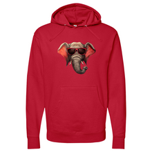 Load image into Gallery viewer, Red Glass Elephant Midweight Hooded Sweatshirt