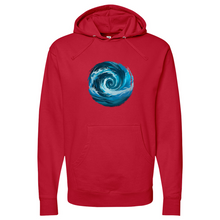 Load image into Gallery viewer, Swirl Wave Blue White Midweight Hooded Sweatshirt
