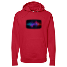 Load image into Gallery viewer, Frequency Waves Red Blue Midweight Hooded Sweatshirt