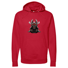 Load image into Gallery viewer, Silver & Red Japanese Warrior Midweight Hooded Sweatshirt