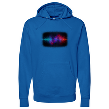 Load image into Gallery viewer, Frequency Waves Red Blue Midweight Hooded Sweatshirt