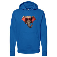 Load image into Gallery viewer, Red Glass Elephant Midweight Hooded Sweatshirt