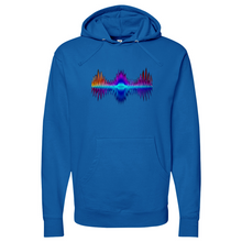 Load image into Gallery viewer, Frequency Red Orange Purple Midweight Hooded Sweatshirt
