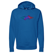 Load image into Gallery viewer, Frequency Waves Red, Blue Without Bg Midweight Hooded Sweatshirt