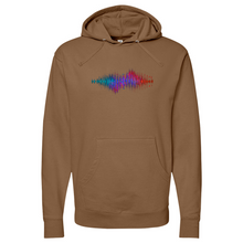 Load image into Gallery viewer, Frequency Waves Red, Blue Without Bg Midweight Hooded Sweatshirt