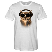 Load image into Gallery viewer, Owl in Headphones Heathered Tee