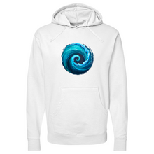 Load image into Gallery viewer, Swirl Wave Blue Midweight Hooded Sweatshirt