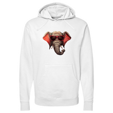 Load image into Gallery viewer, Red Glass Elephant Midweight Hooded Sweatshirt
