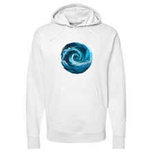Load image into Gallery viewer, Swirl Wave Blue White Midweight Hooded Sweatshirt