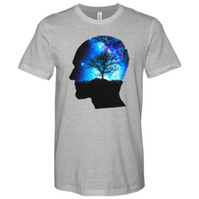 Load image into Gallery viewer, Man Head With Galaxy Tree Heathered Tee
