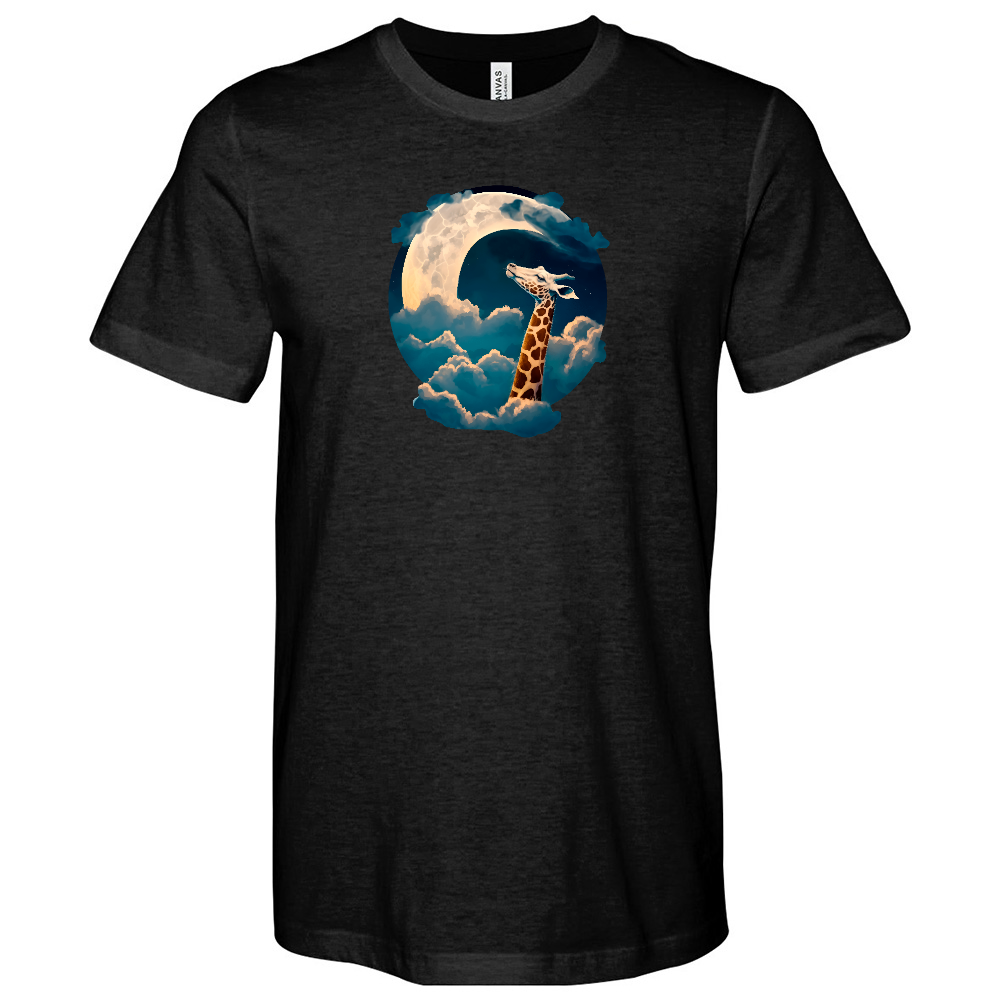 Giraffe with Cloud and Half Moon Heathered Tee