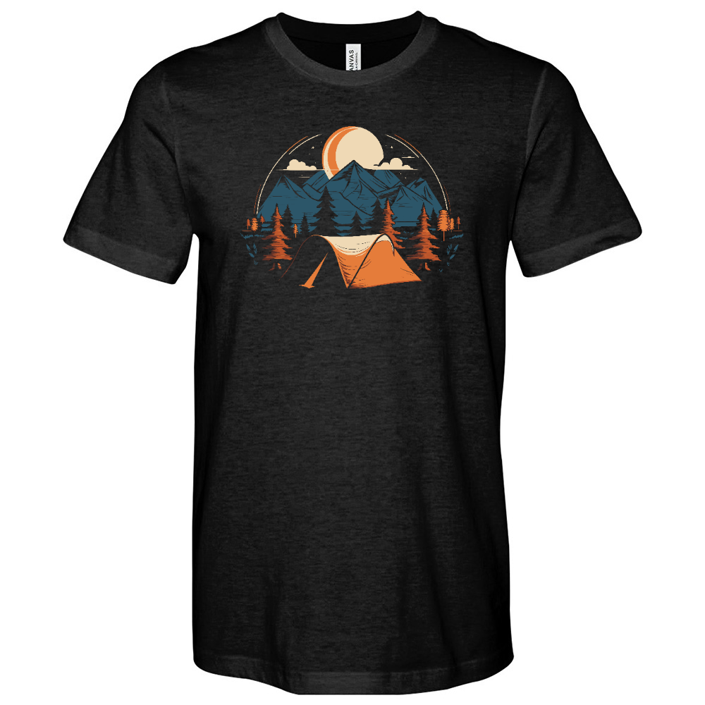 Camping Night View Heathered Tee