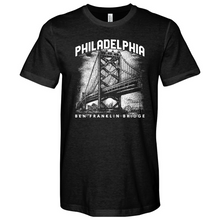 Load image into Gallery viewer, Ben Franklin Bridge Heathered Tee
