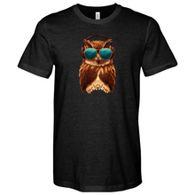 Load image into Gallery viewer, Owl With Sunglass and Headphone Heathered Tee
