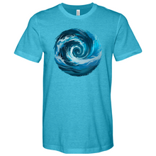 Load image into Gallery viewer, Swirl Wave Blue White Heathered Tee
