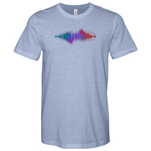 Load image into Gallery viewer, Frequency Waves Red Blue Without BG Heathered Tee
