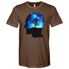 Load image into Gallery viewer, Man Head With Galaxy Tree Heathered Tee
