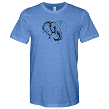 Load image into Gallery viewer, Elephant Head Side View Incorporate Decoration Heathered Tee
