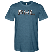 Load image into Gallery viewer, PHL Retro Skyline Heathered Tee
