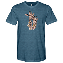 Load image into Gallery viewer, A Giraffe With Flowers on its Leg Heathered Tee
