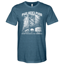 Load image into Gallery viewer, Ben Franklin Bridge Heathered Tee
