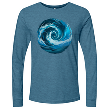 Load image into Gallery viewer, Swirl Wave Blue White Long Sleeve
