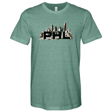 Load image into Gallery viewer, PHL Faded Skyline Heathered Tee
