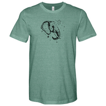 Load image into Gallery viewer, Elephant Head Side View Incorporate Decoration Heathered Tee
