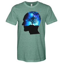 Load image into Gallery viewer, Man Head With Galaxy Tree Heathered Tee
