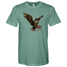 Load image into Gallery viewer, Green Eagle &amp; Shredded Fabric Heathered Tee
