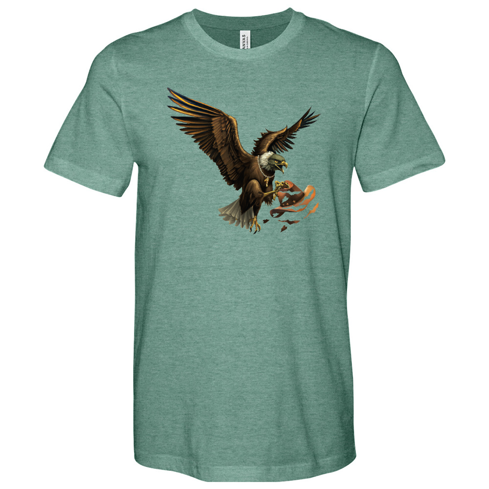 Green Eagle & Hat Heathered Tee